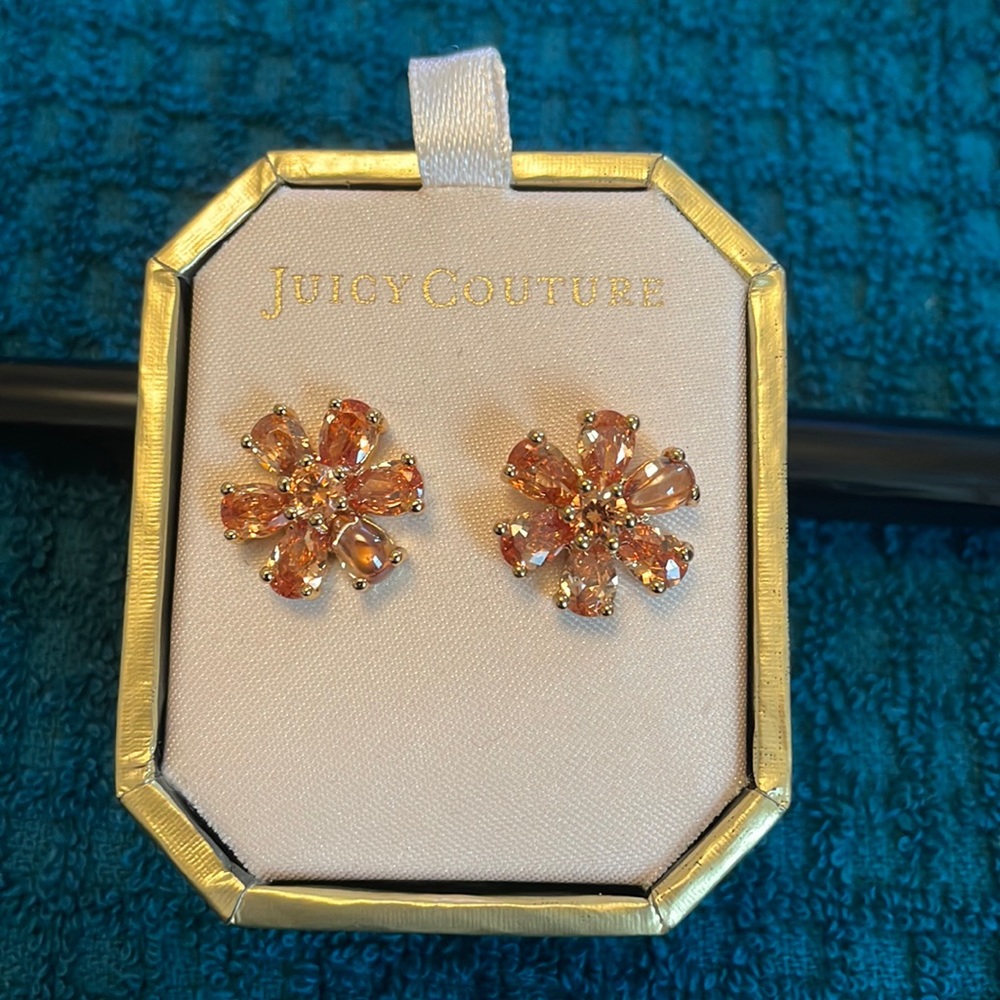 Juicy Couture Stone Floral Stud Earrings